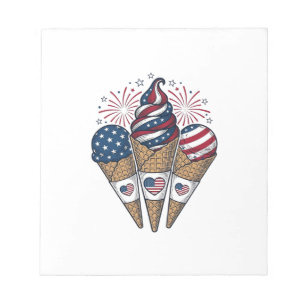 Bloc-note Cônes de glace patriotiques vintage Quatre Juillet