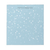 Bloc-note Confetti Bokeh bleu et blanc (Devant)