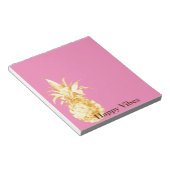 Bloc-note Confetti d'ananas rose jaune (Incliné)