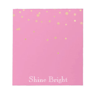 Bloc-note Confetti en or rose