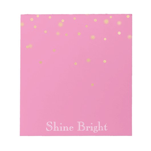 Bloc-note Confetti en or rose (Devant)