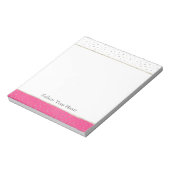 Bloc-note Confettis argent ombre rose aquarelle (Tourné)
