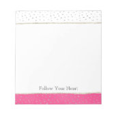 Bloc-note Confettis argent ombre rose aquarelle (Devant)
