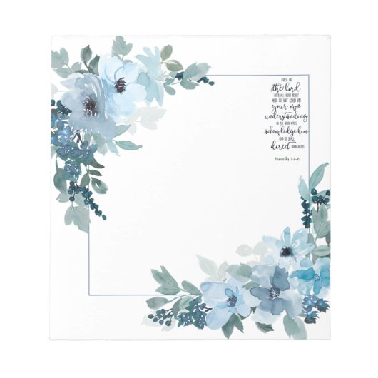 Bloc-note Confiance dans le Seigneur floral (Devant)