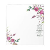 Bloc-note Confiance dans le Seigneur floral (Devant)