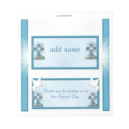 Bloc-note Confirmation, Baptême Candy Bar Wrapper Faveur (Devant)