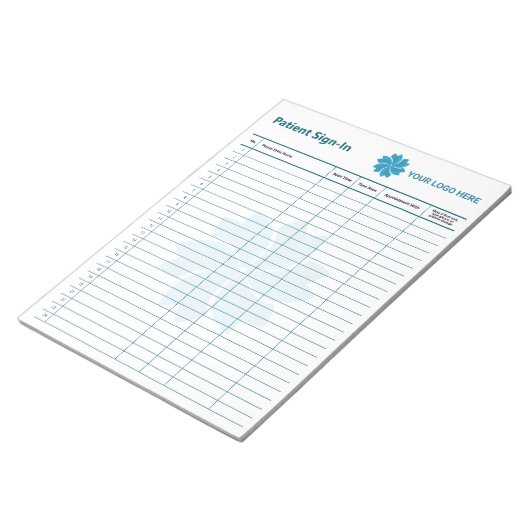 Bloc-note Connexion du patient modifiable (Incliné)