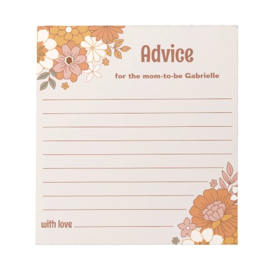 Bloc-note Conseil pour Maman Note Pad - Baby shower Super (Devant)