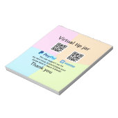 Bloc-note Conseil virtuel jar q r code argent don PayPal ven (Tourné)
