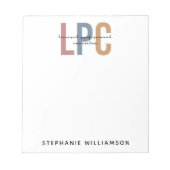 Bloc-note Conseiller professionnel autorisé LPC personnalisé (Devant)