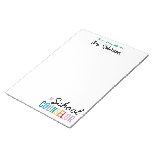 Bloc-note Conseiller scolaire personnalisé Appréciation du p (Incliné)