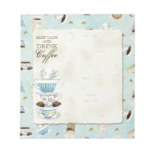 Bloc-note Conserver le calme et boire du café - tasses à caf