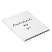 Bloc-note Consistency is key add your name text image poste (Incliné)