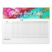 Bloc-note Construire de bonnes habitudes de suivi mensuel Bl (Devant)