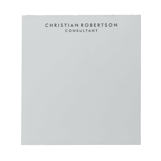 Bloc-note Consultant en gris simple et épuré tendance (Devant)
