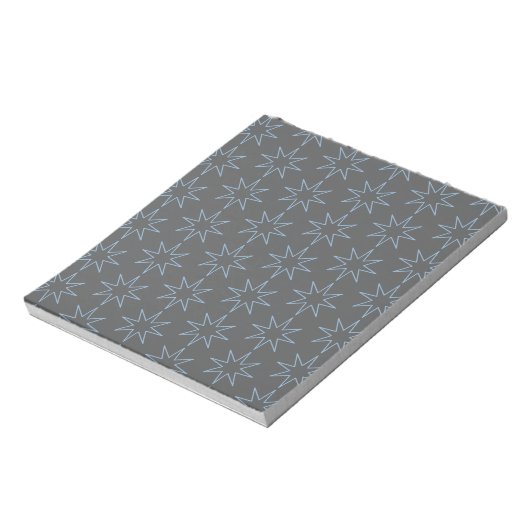 Bloc-note Contour d'étoile bleue sur gris (Tourné)