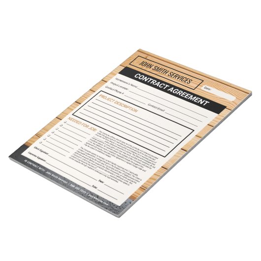 Bloc-note Contrat de rénovation de la maison de charpentier (Incliné)