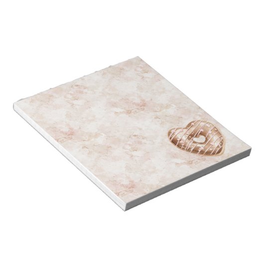 Bloc-note Cookie Cœur Rose Chocolat (Incliné)
