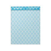 Bloc-note cool, élégant, classique aqua bleu quatrefoil (Tourné)