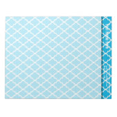 Bloc-note cool, élégant, classique aqua bleu quatrefoil (Devant)