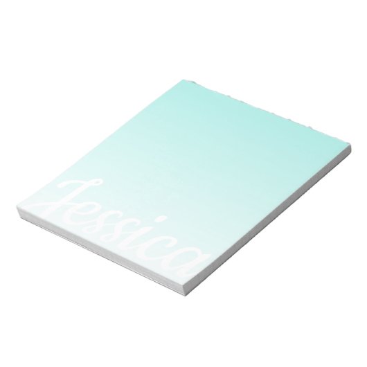 Bloc-note Cool Personnalisable Turquoise Gradient Ombre Votr (Tourné)