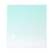 Bloc-note Cool Personnalisable Turquoise Gradient Ombre Votr (Devant)
