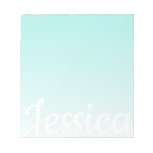 Bloc-note Cool Personnalisable Turquoise Gradient Ombre Votr (Devant)