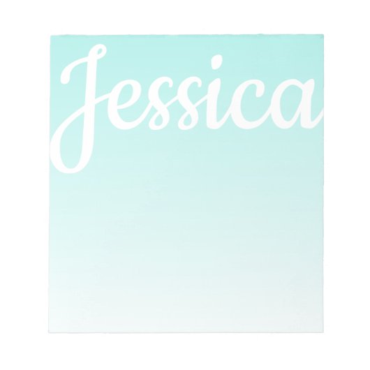Bloc-note Cool Personnalisable Turquoise Gradient Ombre Votr (Devant)