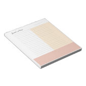 Bloc-note Cool Personnalisé Nom Moderne Beige Sable Peach Li (Incliné)