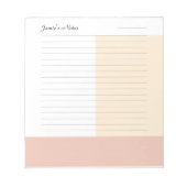 Bloc-note Cool Personnalisé Nom Moderne Beige Sable Peach Li (Devant)