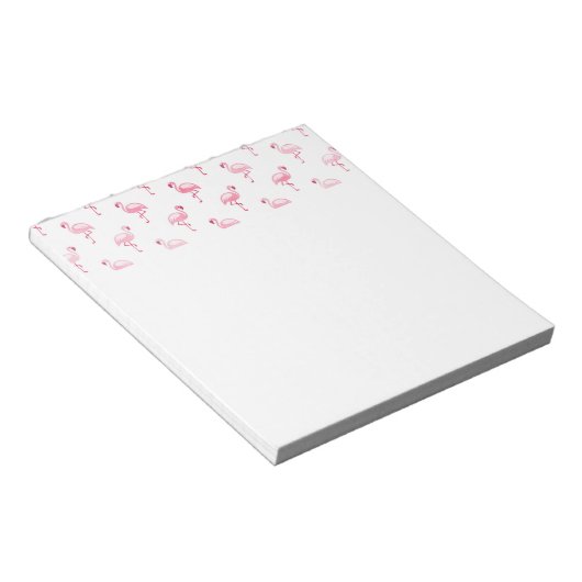 Bloc-note Cool rose Tropical Flamingo Patte sur blanc (Incliné)