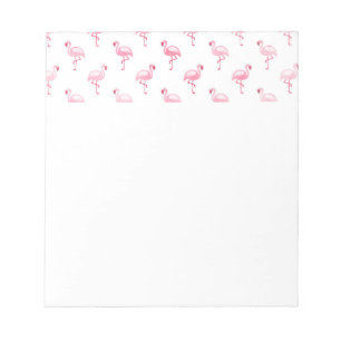 Bloc-note Cool rose Tropical Flamingo Patte sur blanc