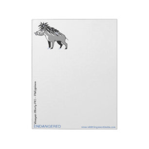 Bloc-note Cool Warty PIG -Animal en voie de disparition- Fus