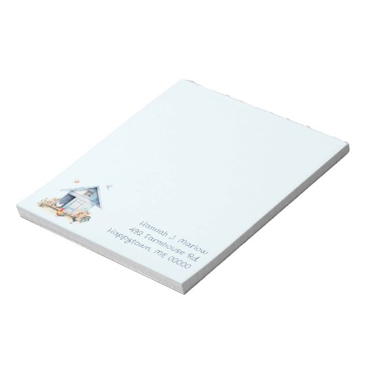 Bloc-note Coop de poulet bleu personnalisé (Tourné)