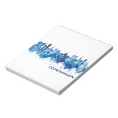 Bloc-note Copenhague Danemark Skyline Blue (Tourné)