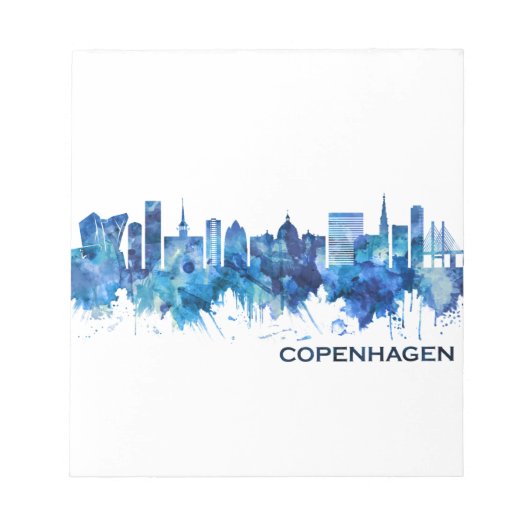 Bloc-note Copenhague Danemark Skyline Blue (Devant)