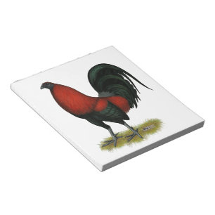 Bloc-note Coq Rouge Noir BB Jeu Américain