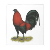 Bloc-note Coq Rouge Noir BB Jeu Américain (Devant)