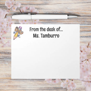 Bloc-note Coquette arc personnalisé avec nom retour à l'écol