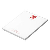 Bloc-note Coquette Tendance Nœud Rouge avec Nom (Tourné)