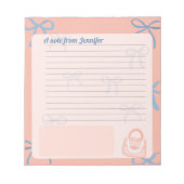 Bloc-note Coquette thème Rubans Personnaliser (Devant)