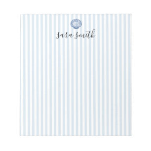 Bloc-note Coquillage de palourde personnalisé Nom Rayure