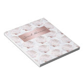 Bloc-note Coquille en or rose motif et marbre blanc (Incliné)