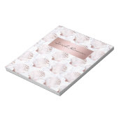 Bloc-note Coquille en or rose motif et marbre blanc (Tourné)