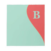 Bloc-note Corail et Turquoise du Sud-Ouest avec Monogramme (Devant)