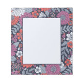 Bloc-note Corail, Magenta et Zinnias bleu (Devant)