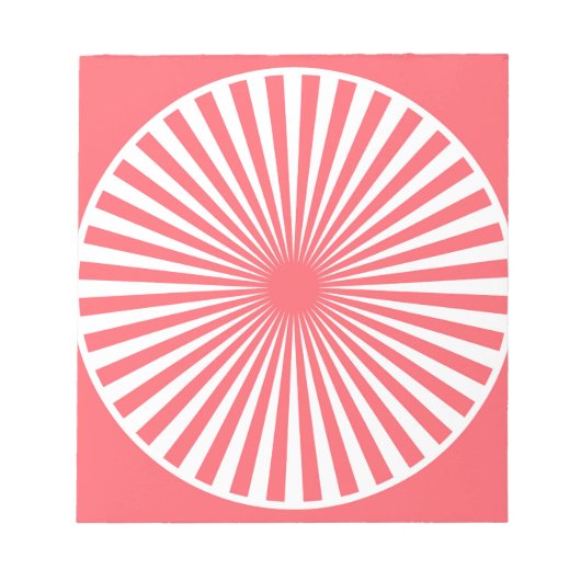 Bloc-note Corail rouge avec Motif blanc (Devant)