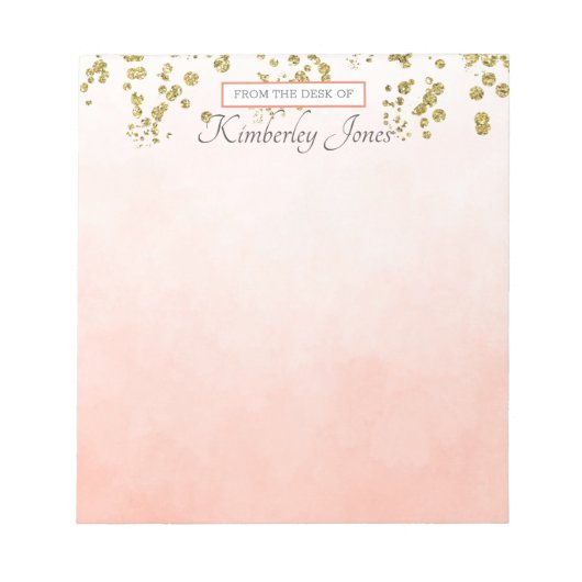 Bloc-note Coral Ombre Gold Sequin Fall (Devant)