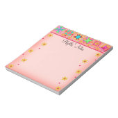 Bloc-note Coral Orange Patchwork Quilt Block Art (Tourné)