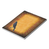 Bloc-note Corbeau gothique d'Halloween sur Orange (Tourné)